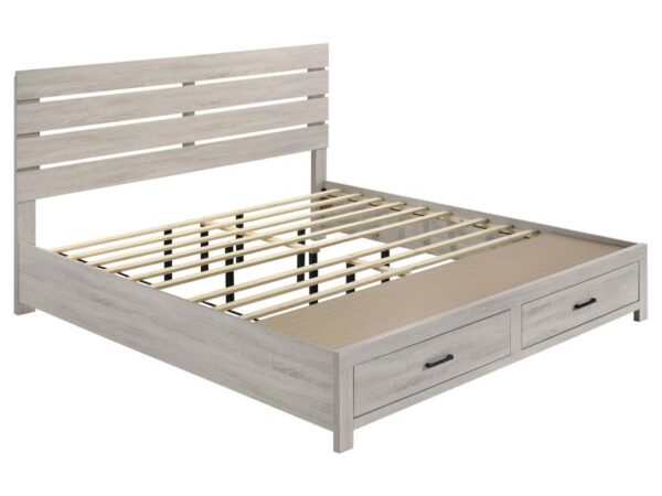 Brantford Wood Eastern King Storage Panel Bed Coastal White