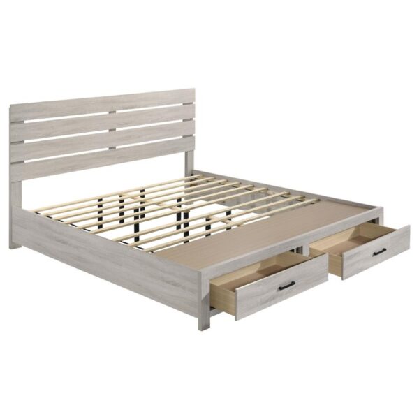 Brantford Wood Eastern King Storage Panel Bed Coastal White