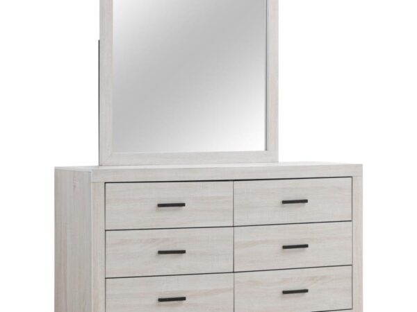 Brantford 6-drawer Dresser with Mirror Coastal White