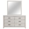 Brantford 6-drawer Dresser with Mirror Coastal White