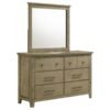 Hazlewood 6-drawer Bedroom Dresser with Mirror Vineyard Oak