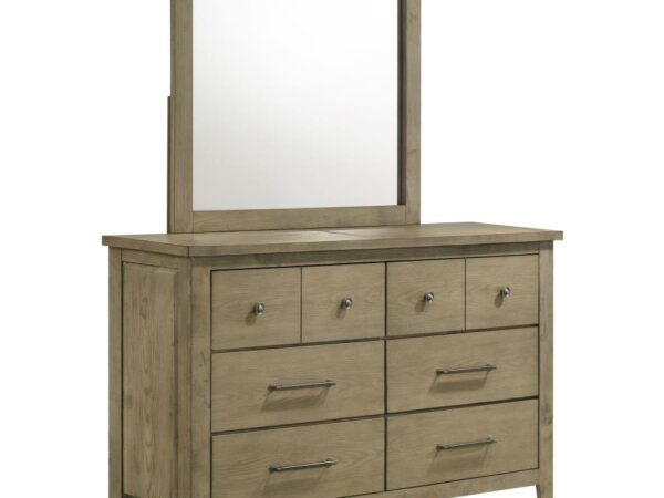 Hazlewood 6-drawer Bedroom Dresser with Mirror Vineyard Oak