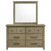 Hazlewood 6-drawer Bedroom Dresser with Mirror Vineyard Oak