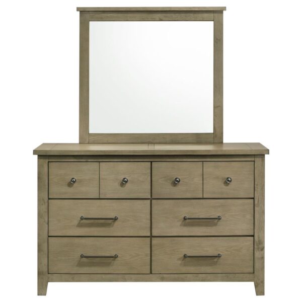 Hazlewood 6-drawer Bedroom Dresser with Mirror Vineyard Oak