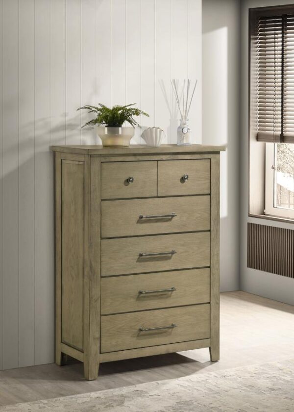 Hazlewood 5-drawer Bedroom Chest of Drawers Vineyard Oak