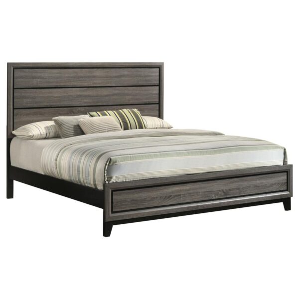 Watson Wood Eastern King Panel Bed Grey Oak