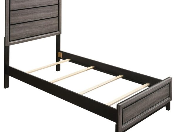 Watson Wood Twin Panel Bed Grey Oak
