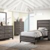 Watson Wood Twin Panel Bed Grey Oak
