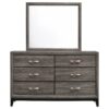 Watson 6-drawer Dresser with Mirror Grey Oak