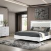 Cassia 4-piece Eastern King LED Bedroom Set White High Gloss