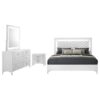 Cassia 4-piece Eastern King LED Bedroom Set White High Gloss