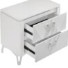 Cassia 2-drawer Nightstand Bedside Table White High Gloss