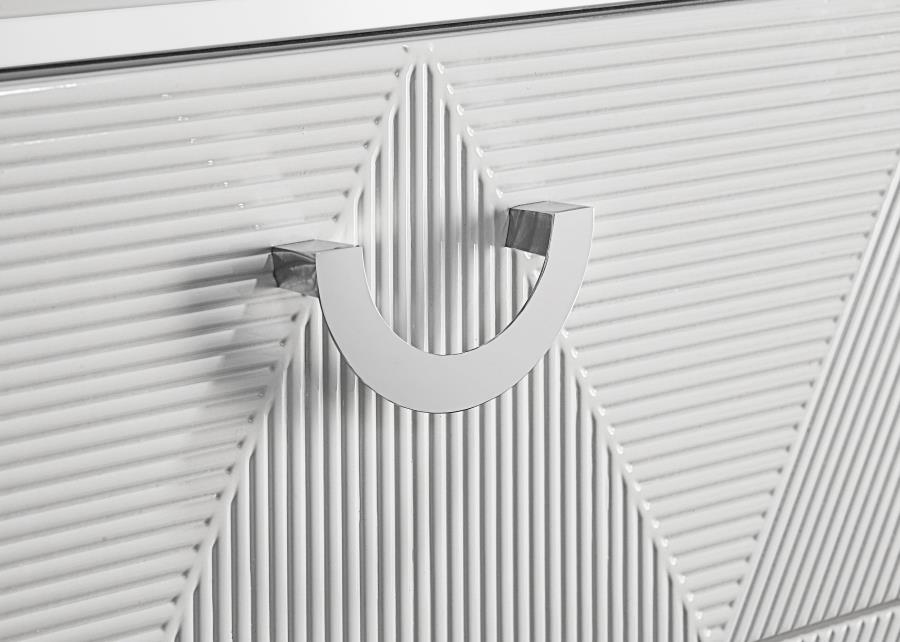 Cassia 2-drawer Nightstand Bedside Table White High Gloss