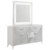 Cassia 6-drawer Dresser Cabinet with Mirror White High Gloss