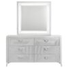 Cassia 6-drawer Dresser Cabinet with Mirror White High Gloss