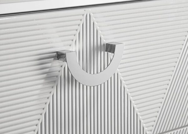 Cassia 6-drawer Dresser Cabinet with Mirror White High Gloss