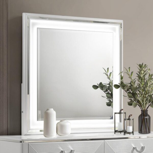 Cassia Dresser Mirror White High Gloss