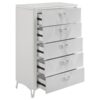 Cassia 5-drawer Bedroom Chest of Drawers White High Gloss