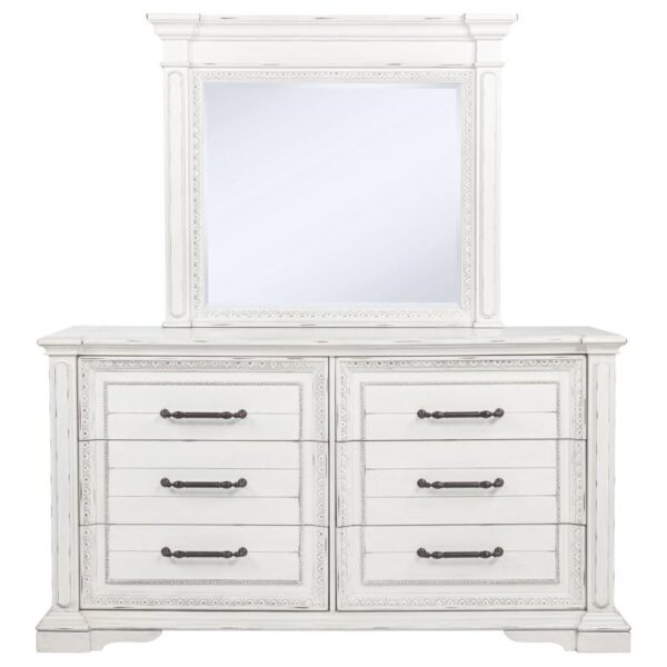 McKinney 6-drawer Bedroom Dresser with Mirror Vintage White