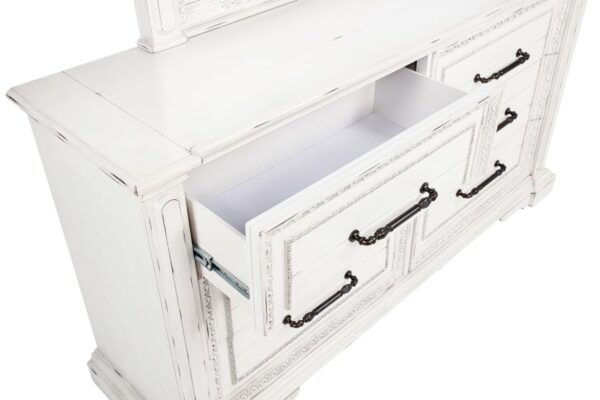 McKinney 6-drawer Bedroom Dresser with Mirror Vintage White