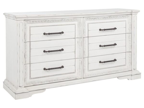 McKinney 6-drawer Bedroom Dresser Cabinet Vintage White