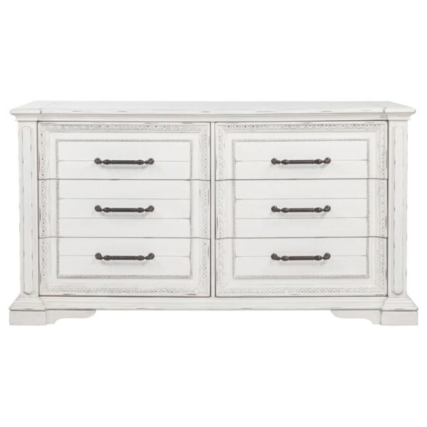McKinney 6-drawer Bedroom Dresser Cabinet Vintage White