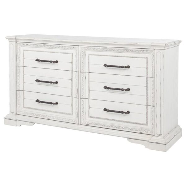 McKinney 6-drawer Bedroom Dresser Cabinet Vintage White
