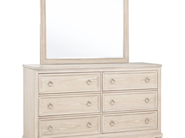 Pembroke 6-drawer Bedroom Dresser with Mirror Washed Oak