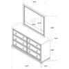 Pembroke 6-drawer Bedroom Dresser with Mirror Washed Oak