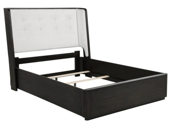 Leandro 55-inch Queen Wingback Bed Burnished Black