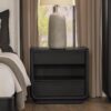 Leandro 2-drawer LED Nightstand with USB Burnished Black