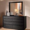 Leandro 8-drawer Bedroom Dresser with Mirror Burnished Black