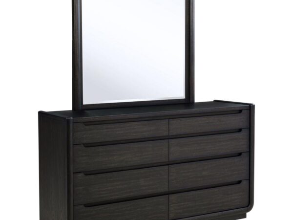 Leandro 8-drawer Bedroom Dresser with Mirror Burnished Black
