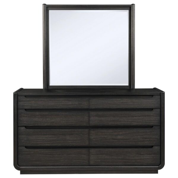 Leandro 8-drawer Bedroom Dresser with Mirror Burnished Black