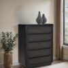 Leandro 5-drawer Bedroom Chest of Drawers Burnished Black