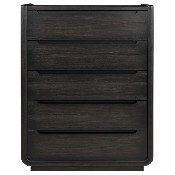 Leandro 5-drawer Bedroom Chest of Drawers Burnished Black