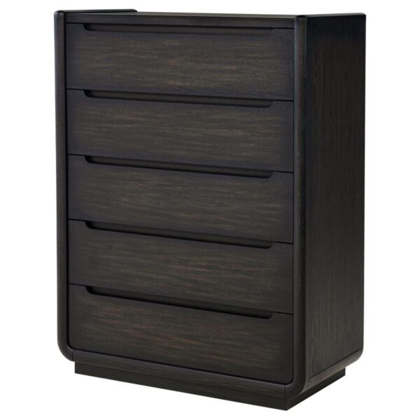 Leandro 5-drawer Bedroom Chest of Drawers Burnished Black
