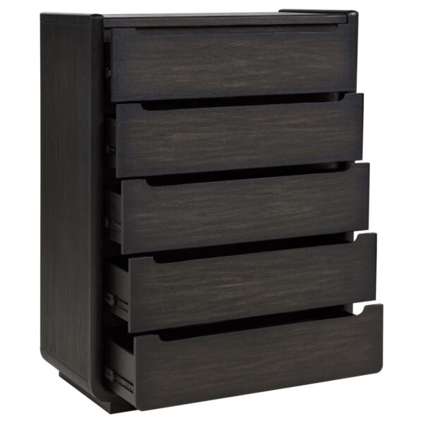 Leandro 5-drawer Bedroom Chest of Drawers Burnished Black