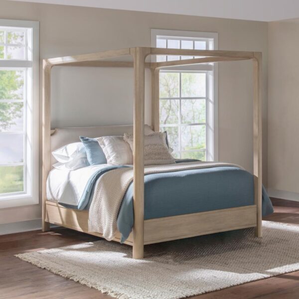 Solano 85-inch Queen Canopy Bed Weathered Mango