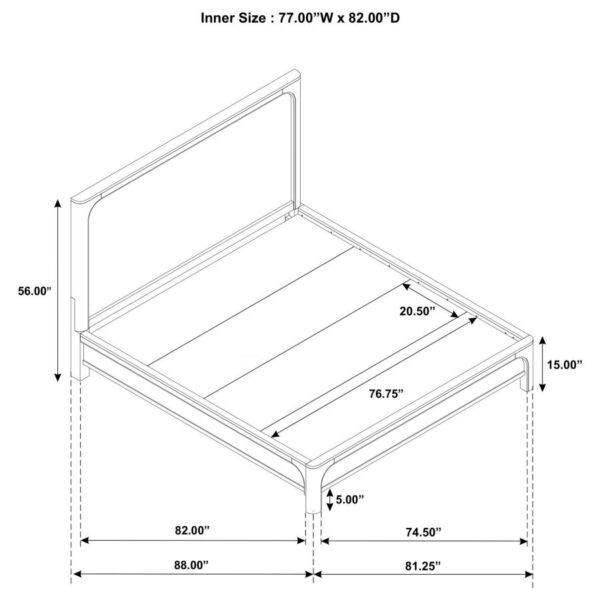Solano 55-inch Eastern King Panel Bed Weathered Mango