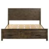 Woodmont Eastern King Storage Bed Rustic Golden Brown