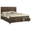 Woodmont California King Storage Bed Rustic Golden Brown