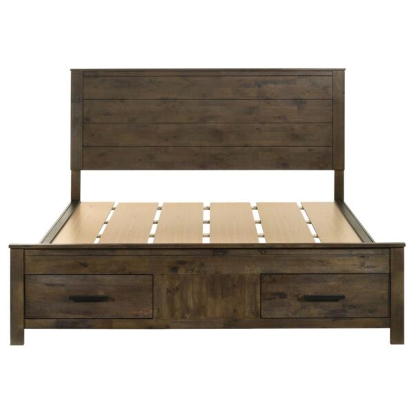 Woodmont California King Storage Bed Rustic Golden Brown