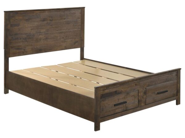 Woodmont Wood Queen Storage Panel Bed Rustic Golden Brown