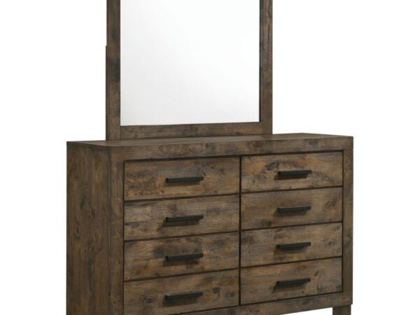 Woodmont 8-drawer Dresser with Mirror Rustic Golden Brown