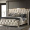 Lorient Eastern King LED Upholstered Bed Ivory and Camel