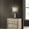 Lorient 2-drawer LED Nightstand with USB Ivory and Camel