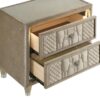 Lorient 2-drawer LED Nightstand with USB Ivory and Camel