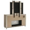 Lorient 8-drawer LED Flame Box Dresser and Mirror Ivory Camel