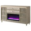 Lorient 8-drawer LED Bedroom Flame Box Dresser Ivory Camel